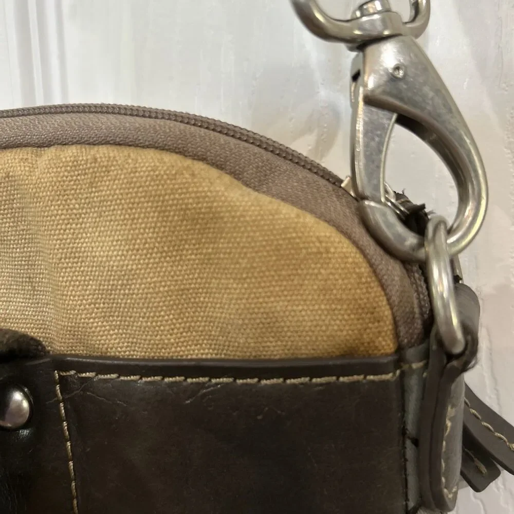 Fossil Key-Per Quilted Laptop Tote Gray Padded Bag Messenger Crossbody